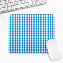 Oktoberfest Bavarian Blue And White Large Gingham Check Large Mousepads by PodArtist