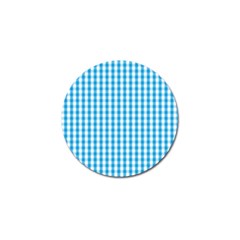 Oktoberfest Bavarian Blue And White Large Gingham Check Golf Ball Marker by PodArtist