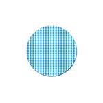 Oktoberfest Bavarian Blue and White Large Gingham Check Golf Ball Marker (4 pack) Front