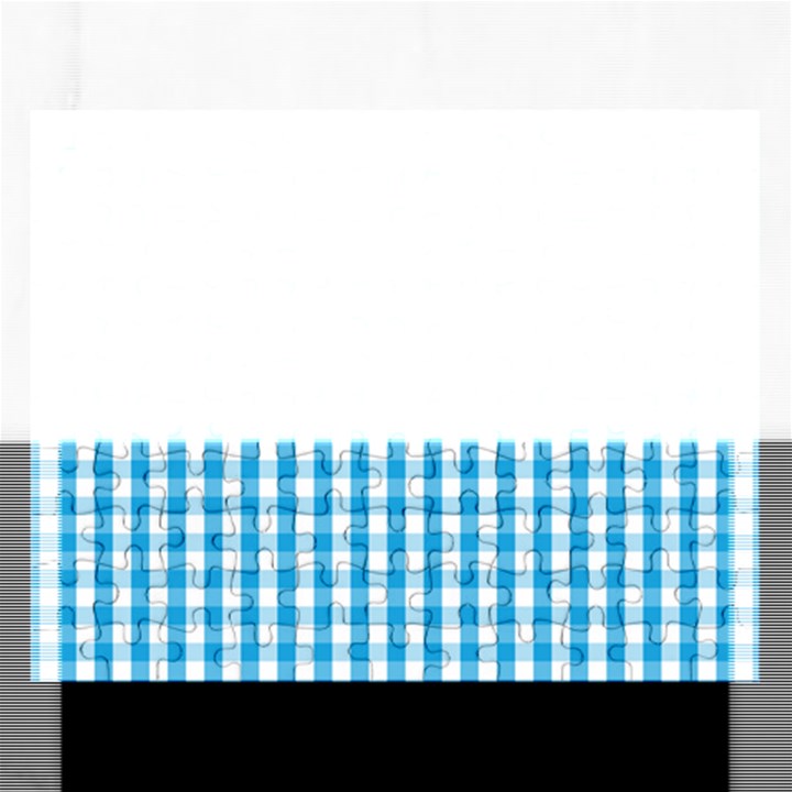 Oktoberfest Bavarian Blue and White Large Gingham Check Rectangular Jigsaw Puzzl