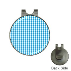 Oktoberfest Bavarian Blue And White Large Gingham Check Hat Clips With Golf Markers by PodArtist