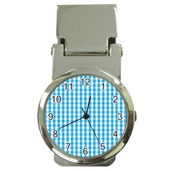 Oktoberfest Bavarian Blue And White Large Gingham Check Money Clip Watches by PodArtist