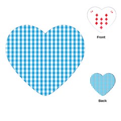 Oktoberfest Bavarian Blue And White Large Gingham Check Playing Cards (heart) by PodArtist