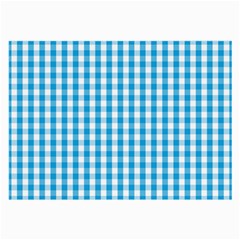 Oktoberfest Bavarian Blue And White Large Gingham Check Large Glasses Cloth (2-side) by PodArtist