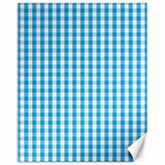 Oktoberfest Bavarian Blue And White Large Gingham Check Canvas 11  X 14  by PodArtist