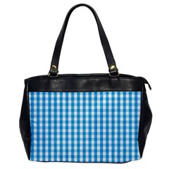 Oktoberfest Bavarian Blue And White Large Gingham Check Oversize Office Handbag by PodArtist