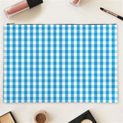 Oktoberfest Bavarian Blue And White Large Gingham Check Cosmetic Bag (xxl) by PodArtist