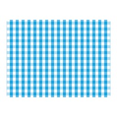 Oktoberfest Bavarian Blue And White Large Gingham Check Double Sided Flano Blanket (mini)  by PodArtist