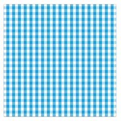 Oktoberfest Bavarian Blue And White Large Gingham Check Large Satin Scarf (square) by PodArtist