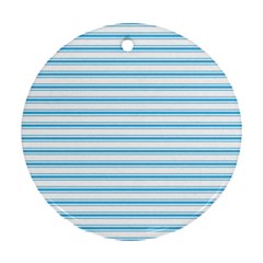 Oktoberfest Bavarian Blue And White Large Mattress Ticking Stripes Ornament (round) by PodArtist