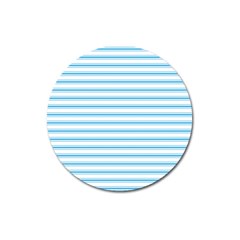 Oktoberfest Bavarian Blue And White Large Mattress Ticking Stripes Magnet 3  (round) by PodArtist