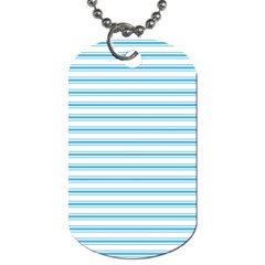 Oktoberfest Bavarian Blue And White Large Mattress Ticking Stripes Dog Tag (two Sides) by PodArtist