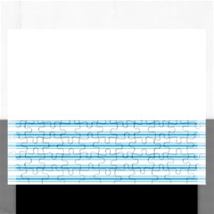 Oktoberfest Bavarian Blue And White Large Mattress Ticking Stripes Rectangular Jigsaw Puzzl by PodArtist