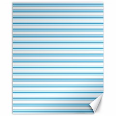 Oktoberfest Bavarian Blue And White Large Mattress Ticking Stripes Canvas 11  X 14  by PodArtist