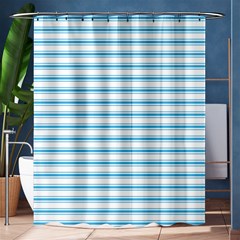 Oktoberfest Bavarian Blue And White Large Mattress Ticking Stripes Shower Curtain 60  X 72  (medium)  by PodArtist