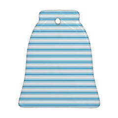 Oktoberfest Bavarian Blue And White Large Mattress Ticking Stripes Bell Ornament (two Sides)