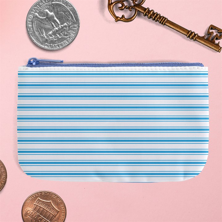 Oktoberfest Bavarian Blue and White Large Mattress Ticking Stripes Large Coin Purse