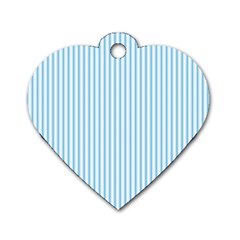 Oktoberfest Bavarian Blue And White Mattress Ticking Dog Tag Heart (one Side) by PodArtist