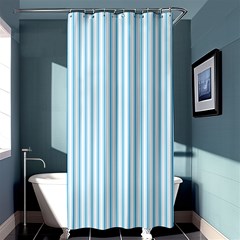 Oktoberfest Bavarian Blue And White Mattress Ticking Shower Curtain 36  X 72  (stall)  by PodArtist