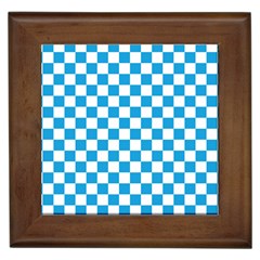 Oktoberfest Bavarian Large Blue And White Checkerboard Framed Tiles by PodArtist