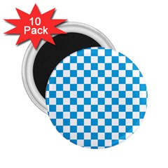 Oktoberfest Bavarian Large Blue And White Checkerboard 2 25  Magnets (10 Pack)  by PodArtist