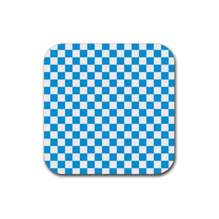 Oktoberfest Bavarian Large Blue and White Checkerboard Rubber Coaster (Square) 