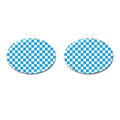 Oktoberfest Bavarian Large Blue And White Checkerboard Cufflinks (oval) by PodArtist