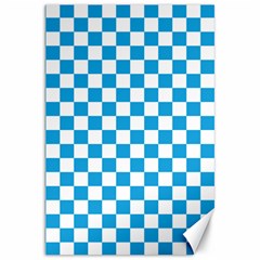 Oktoberfest Bavarian Large Blue And White Checkerboard Canvas 20  X 30  by PodArtist