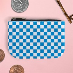 Oktoberfest Bavarian Large Blue And White Checkerboard Mini Coin Purse by PodArtist