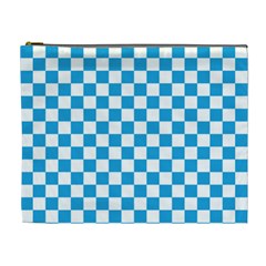 Oktoberfest Bavarian Large Blue And White Checkerboard Cosmetic Bag (xl) by PodArtist