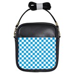 Oktoberfest Bavarian Large Blue and White Checkerboard Girls Sling Bag Front