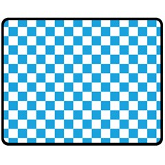 Oktoberfest Bavarian Large Blue And White Checkerboard Fleece Blanket (medium)  by PodArtist