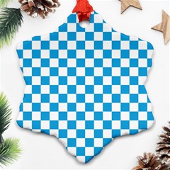 Oktoberfest Bavarian Large Blue And White Checkerboard Ornament (snowflake) by PodArtist