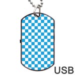 Oktoberfest Bavarian Large Blue and White Checkerboard Dog Tag USB Flash (Two Sides) Front