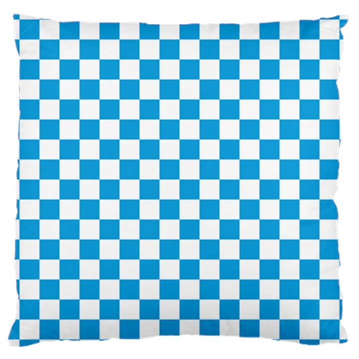 Oktoberfest Bavarian Large Blue and White Checkerboard Large Cushion Case (Two Sides)