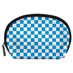 Oktoberfest Bavarian Large Blue And White Checkerboard Accessory Pouch (large) by PodArtist