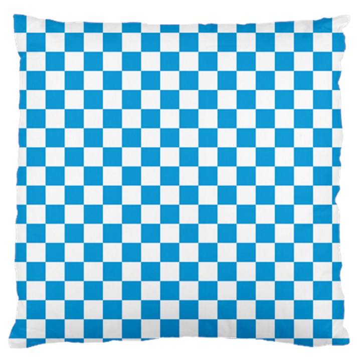 Oktoberfest Bavarian Large Blue and White Checkerboard Standard Flano Cushion Case (One Side)