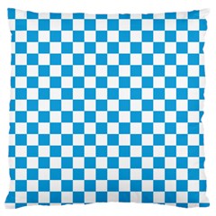 Oktoberfest Bavarian Large Blue And White Checkerboard Large Flano Cushion Case (two Sides) by PodArtist