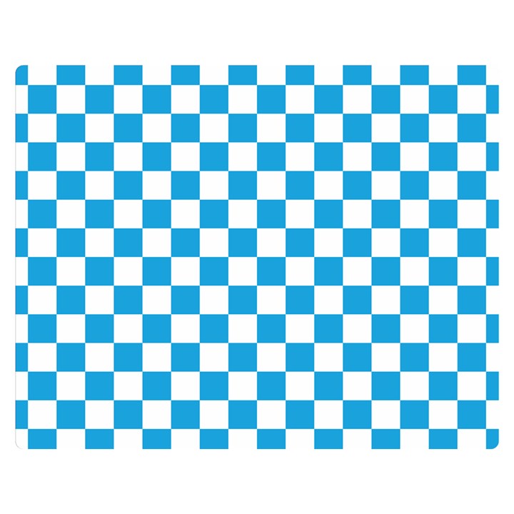 Oktoberfest Bavarian Large Blue and White Checkerboard Double Sided Flano Blanket (Medium) 