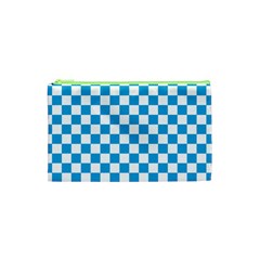 Oktoberfest Bavarian Large Blue And White Checkerboard Cosmetic Bag (xs) by PodArtist