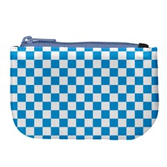 Oktoberfest Bavarian Large Blue And White Checkerboard Large Coin Purse by PodArtist