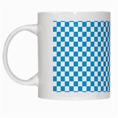 Oktoberfest Bavarian Blue And White Checkerboard White Mugs by PodArtist