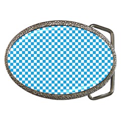 Oktoberfest Bavarian Blue And White Checkerboard Belt Buckles by PodArtist