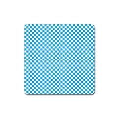 Oktoberfest Bavarian Blue And White Checkerboard Square Magnet by PodArtist