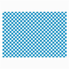 Oktoberfest Bavarian Blue And White Checkerboard Large Glasses Cloth (2-side) by PodArtist