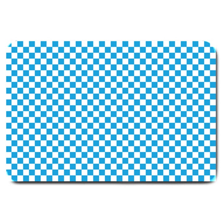 Oktoberfest Bavarian Blue and White Checkerboard Large Doormat 