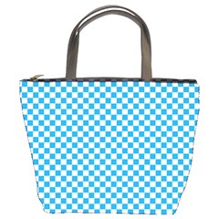 Oktoberfest Bavarian Blue And White Checkerboard Bucket Bag by PodArtist