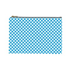 Oktoberfest Bavarian Blue And White Checkerboard Cosmetic Bag (large) by PodArtist