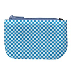 Oktoberfest Bavarian Blue And White Checkerboard Large Coin Purse by PodArtist