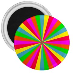 Neon Rainbow Mini Burst 3  Magnets by PodArtist